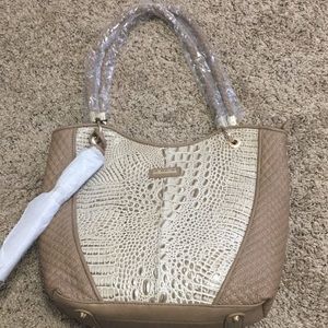 Madi Claire Genuine Leather & Snake Skin Purse